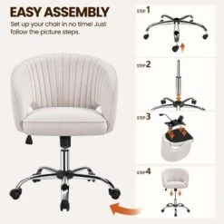 Yaheetech Rolling Office Chair Armchair With Tufted Barrel -Furniture GUEST db09ef19 1b94 416a b815 e8d7712a1a47