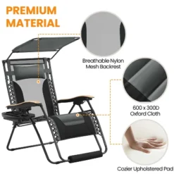 Yaheetech 29in Outdoor Padded-seat Zero Gravity Chair -Furniture GUEST dbbb6970 a0e3 467a b3e6 73a96f80a3b7