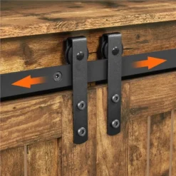 Yaheetech TV Cabinet For 65-inch TVs, Industrial TV Stand With Sliding Barn Doors，Rustic Brown -Furniture GUEST dd32c218 b0e8 4232 a575 b33b05b81ea1