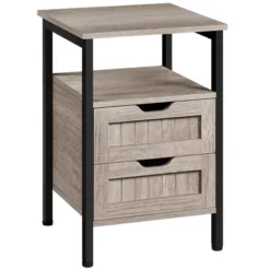 Yaheetech Wooden Bedside Table End Table With Open Shelf For Bedroom Living Room -Furniture GUEST ddbba94e fb7e 4a75 99c4 7716408a0925