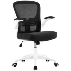 Yaheetech Ergonomic Adjustable Office Chair Mesh Chair With Flip-Up Armrests -Furniture GUEST de315b43 cab1 414e affa 21e9393d13b5