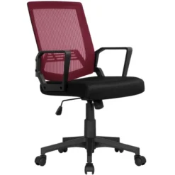Yaheetech Adjustable Mid-Back Office Chair Computer Chair With Wheels -Furniture GUEST de674383 273b 4f50 ab52 7fd0f17f274d