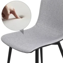 Yaheetech Set Of 4 Dining Chairs With Ventilate Fabric Cushion Metal Legs For Kitchen Living Room, Gray -Furniture GUEST ded73a76 379e 4603 8f59 2f1b54093673