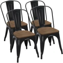 Yaheetech 4PCS Metal Frame And Wood Seat Stackable Dining Chairs With Backrest Footrests 13 Yaheetech 4PCS Metal Frame And Wood Seat Stackable Dining Chairs With Backrest Footrests -Furniture GUEST df1fb570 a2ac 4473 8825 488bad1a8b14
