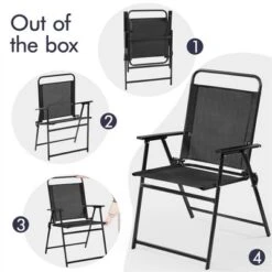 Yaheetech Set Of 4 Outdoor Foldable Dining Chairs With Backrest And Armrests 13 Yaheetech Set Of 4 Outdoor Foldable Dining Chairs With Backrest And Armrests -Furniture GUEST df4ae711 80ec 4164 8ff7 c20663094dd7