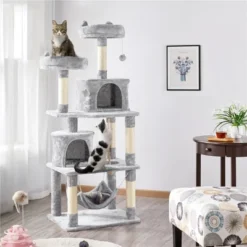 Yaheetech 62.2"H 3-Level Cat Tower With 2 Condos For Indoor Cats
