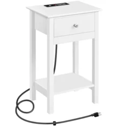 Yaheetech Wooden Side Table End Table With Recessed Power Outlets And USB Ports -Furniture GUEST df8baeb7 6f46 4620 a94b 298a06c6db10