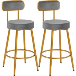 Yaheetech Velvet Ergonomic Bar Stools With Backrest And Footrest Set Of 2 12 Yaheetech Velvet Ergonomic Bar Stools With Backrest And Footrest Set Of 2 -Furniture GUEST e04aef78 b0b8 40dc 8dd5 b0c0e4e4ec07