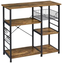 Yaheetech Kitchen Storage Rack With Basket/Hooks/Storage -Furniture GUEST e06ff0aa 57a6 40b1 93fc f99eb995fb4c