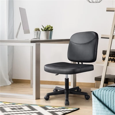 Yaheetech Armless Office Chair Mid-Back Task Chair Adjustable Desk Chair,Black 1 Yaheetech Armless Office Chair Mid-Back Task Chair Adjustable Desk Chair,Black