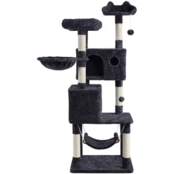 Yaheetech 64"H 4-level Plush Cat Tree Tower With Condos Platform -Furniture GUEST e0ba66e8 aa3e 4d93 ac66 a6c327977b71