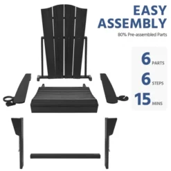 Yaheetech Folding Adirondack Chair With Cup Holder -Furniture GUEST e11ee372 cf7f 4200 9001 d5a4aa479fa3