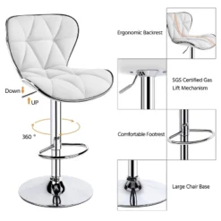 Yaheetech 2pcs Height Adjustable PU Leather Upholstered Swivel Bar Stool Chairs -Furniture GUEST e17dc04b ab5c 4aa8 8d3f f30c32a7e81c