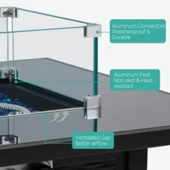 Yaheetech Tempered Glass Wind Guard Fence Fire Pit Table 12 Yaheetech Tempered Glass Wind Guard Fence Fire Pit Table -Furniture GUEST e19b50a9 9441 40f8 bc7b 61937ad0f1fe