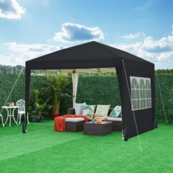 Yaheetech 12x12 FT Pop Up Canopy Tent With 4 Sidewalls And Roller Bag