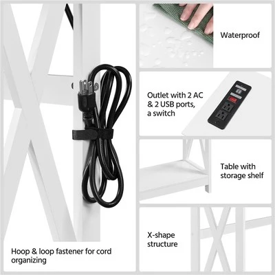 Yaheetech 2-Tier Sofa Table With Outlet For Hallway/Living Room/Corridor 3 Yaheetech 2-Tier Sofa Table With Outlet For Hallway/Living Room/Corridor - Image 3