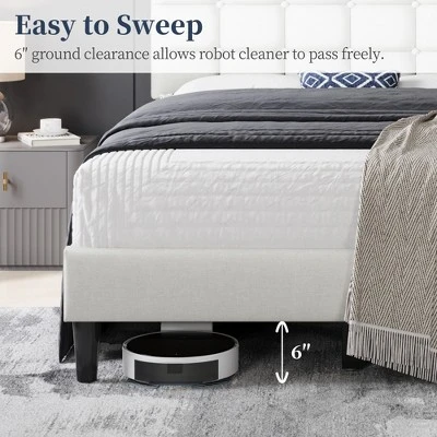 Yaheetech Upholstered Platform Bed Frame With Square Tufted Headboard 5 Yaheetech Upholstered Platform Bed Frame With Square Tufted Headboard - Image 5