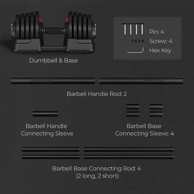 Yaheetech 2 X 2-in-1 Quick-Adjust Dumbbell Weight Set For Home Gym 6 Yaheetech 2 X 2-in-1 Quick-Adjust Dumbbell Weight Set For Home Gym - Image 6