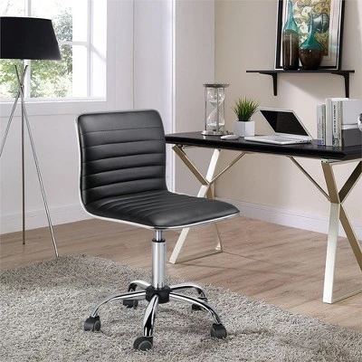 Yaheetech PU Leather Armless Office Chair Desk Chair With Wheels 1 Yaheetech PU Leather Armless Office Chair Desk Chair With Wheels