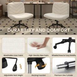 Yaheetech Swivel Desk Chair With No Arms For Home Office Study Bedroom 10 Yaheetech Swivel Desk Chair With No Arms For Home Office Study Bedroom -Furniture GUEST e3e2b817 fd90 4d10 af64 d0f77441e67b