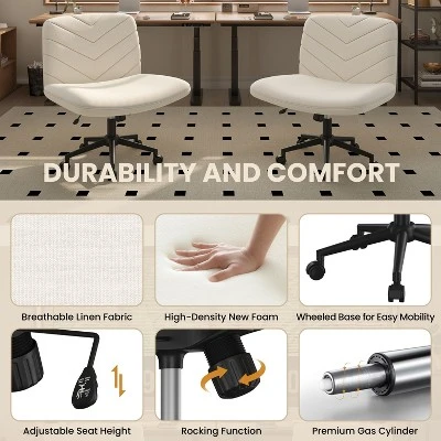 Yaheetech Swivel Desk Chair With No Arms For Home Office Study Bedroom 3 Yaheetech Swivel Desk Chair With No Arms For Home Office Study Bedroom - Image 3