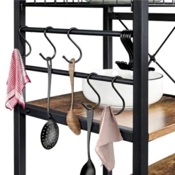 Yaheetech Kitchen Storage Rack With Basket/Hooks/Storage -Furniture GUEST e52094f8 2822 4d3b a236 85aaf4ae859b