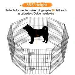 Yaheetech 8 Panel Metal Pet Playpen Dog Exercise Pen Fence, Black 12 Yaheetech 8 Panel Metal Pet Playpen Dog Exercise Pen Fence, Black -Furniture GUEST e56173e7 2dfb 4396 92c9 108e2fe4748d