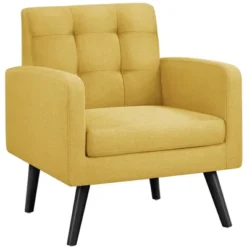 Yaheetech Modern Armchair Accent Chair Fabric Tufted With Rubber Wooden Leg 15 Yaheetech Modern Armchair Accent Chair Fabric Tufted With Rubber Wooden Leg -Furniture GUEST e57771aa 8485 41d8 a4ae a5d0e17b483f