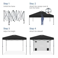 Yaheetech 10x10FT Pop-up Canopy With One-Push-To-Lock Setup Mechanism And Sidewallwith Pockets -Furniture GUEST e66c6f61 cabd 43bc 8d8f d64a33794b9f