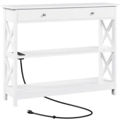 Yaheetech Wooden Console Table Entryway Table With Power Outlet -Furniture GUEST e6a2ef17 d68e 44f0 b1e5 07597f0f49a2