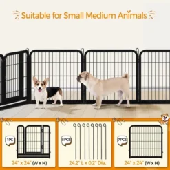 Yaheetech 8 Panels Dog Playpen Panels Metal Pet Playpen, Black -Furniture GUEST e6c459b2 615b 4de5 a532 ea2ec10a75dc