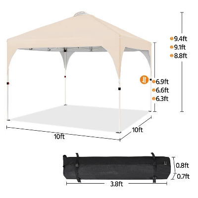 Yaheetech 10x10ft Outdoor Pop Up Canopy For Garden Patio Park Market 2 Yaheetech 10x10ft Outdoor Pop Up Canopy For Garden Patio Park Market - Image 2