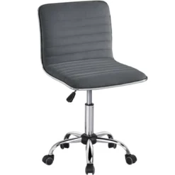 Yaheetech Velvet Low Back Armless Desk Chair Office Chair With Wheels -Furniture GUEST e76dff62 8f8c 480e 9d73 966407053f8e