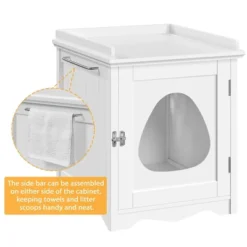 Yaheetech Indoor Cat Litter Box Furniture Enclosure White -Furniture GUEST e79a74c4 c4ef 4017 b039 864b37095fc5
