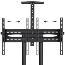 Yaheetech Adjustable Mobile TV Stand Metal TV Cart Black -Furniture GUEST e7fab41b 52f9 4bb9 8a5c 491c7af07dcb