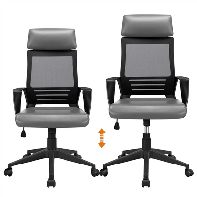 Yaheetech Swivel Office Desk Chair Study Work Chair With Headrest Lumbar Support Rolling Wheels 3 Yaheetech Swivel Office Desk Chair Study Work Chair With Headrest Lumbar Support Rolling Wheels - Image 3
