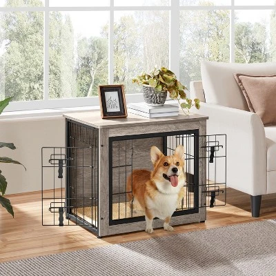 Yaheetech Industrial Multi-functional Dog Crate Furniture Wooden Dog Kennel 1 Yaheetech Industrial Multi-functional Dog Crate Furniture Wooden Dog Kennel