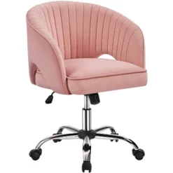 Yaheetech Rolling Office Chair Armchair With Tufted Barrel -Furniture GUEST e8af319c 0702 4704 9734 dddfa377c5c7
