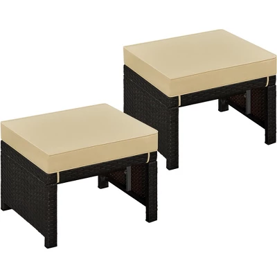 Yaheetech 2PCS Wicker Ottomans For Patio, Backyard 8 Yaheetech 2PCS Wicker Ottomans For Patio, Backyard - Image 8
