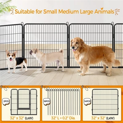 Yaheetech Heavy Duty 16 Panel Pet Playpen Dog Exercise Pen Black 5 Yaheetech Heavy Duty 16 Panel Pet Playpen Dog Exercise Pen Black - Image 5