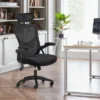Yaheetech Adjustable High Back Mesh Office Chair With Folding Padded Armrests