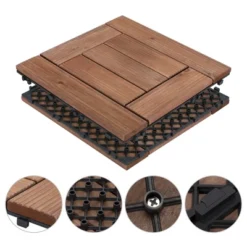 Yaheetech 27pcs Fir Wooden Floor Tiles Decking For Patio Garden -Furniture GUEST eaa2e02d ef05 4d20 8da6 0d042b7fb6f4