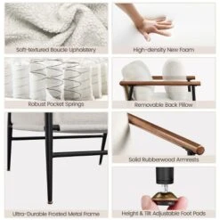 Yaheetech Mid-century Accent Chair Reading Chair With Metal Frame For Living Room, Bedroom -Furniture GUEST eac7a247 0037 4630 9588 c5c795a5d077