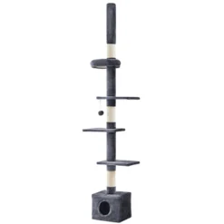 Yaheetech 7.4-8.7ft Adjustable Floor-to-Ceiling Cat Tree With Condo And Scratching Posts -Furniture GUEST eb3c402c 2539 4dd5 bd00 6f60d3d14daf