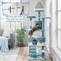 Yaheetech 72.5"H Ocean-themed Cat Tree For Indoor Cats, Blue -Furniture GUEST ebc12813 553a 4800 97fc 1d879a3ff317