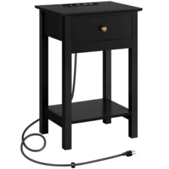 Yaheetech Wooden Side Table End Table With Recessed Power Outlets And USB Ports -Furniture GUEST ed6ce342 3a58 4663 9932 a2885143eff6