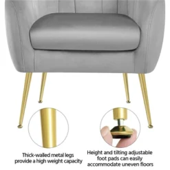 Yaheetech Velvet Accent Armchair Barrel Chair With Metal Legs For Living Room 12 Yaheetech Velvet Accent Armchair Barrel Chair With Metal Legs For Living Room -Furniture GUEST ee3d36e6 43df 4687 840f 5bb72734e3a8