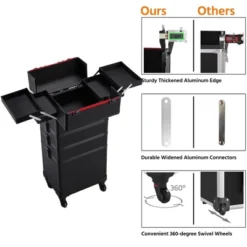 Yaheetech 4 In 1 Professional Makeup Train Case Aluminum Cosmetic Case -Furniture GUEST ef1dc04b f0da 46bf 848f fb4534379e45