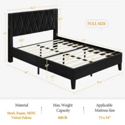 Yaheetech Upholstered Bed Frame With Built-In USB Ports -Furniture GUEST ef4d9c50 74e3 4d36 a9d6 0b2546b36c40