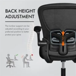 Yaheetech Adjustable Office Chair Swivel Mesh Computer Chair With Armrests -Furniture GUEST ef68740b 177d 4800 a95b 199f64196341 1